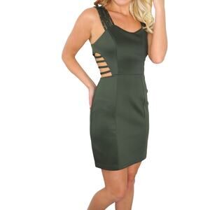 City Trends Urban Outfitters Olive Green Sexy Cut Out Mini Dress Medium